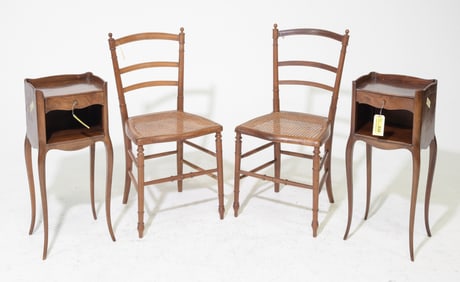 French Pair of Occasional Tables & Two Chairs