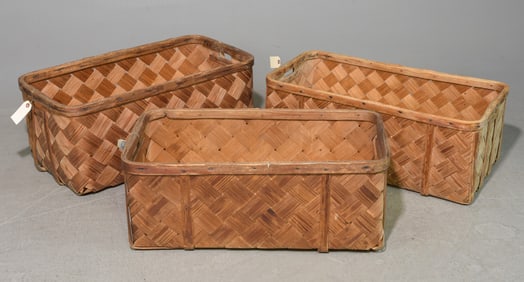 Three Assorted Swedish Woven Baskets