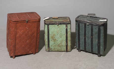 Three Assorted Swedish Woven Picking Baskets #3