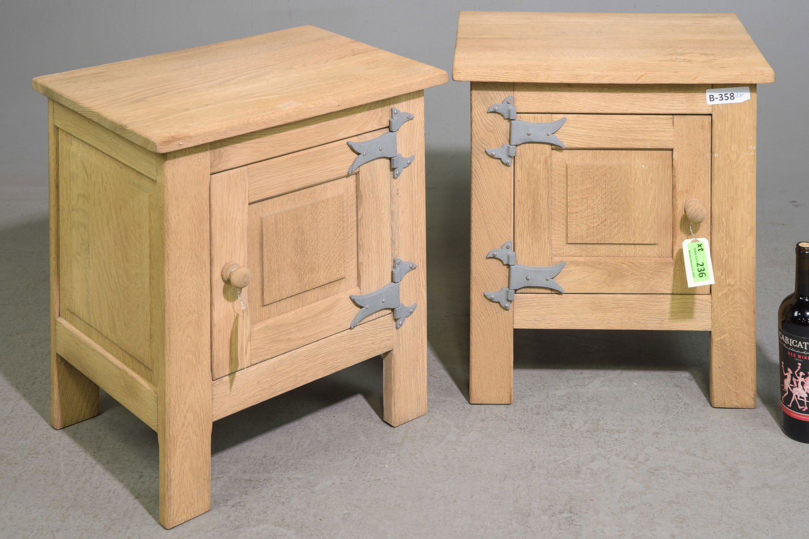 Bleached Oak Left & Right Petite Nightstands (1 of 3)