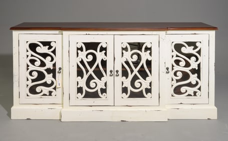 Painted Base Four Door Sideboard / Credenza
