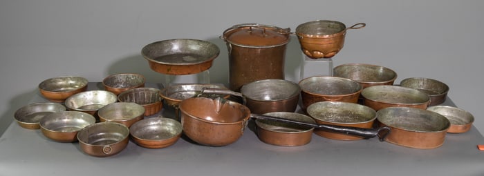 23 Assorted Swedish Copper Pots / Pans #1