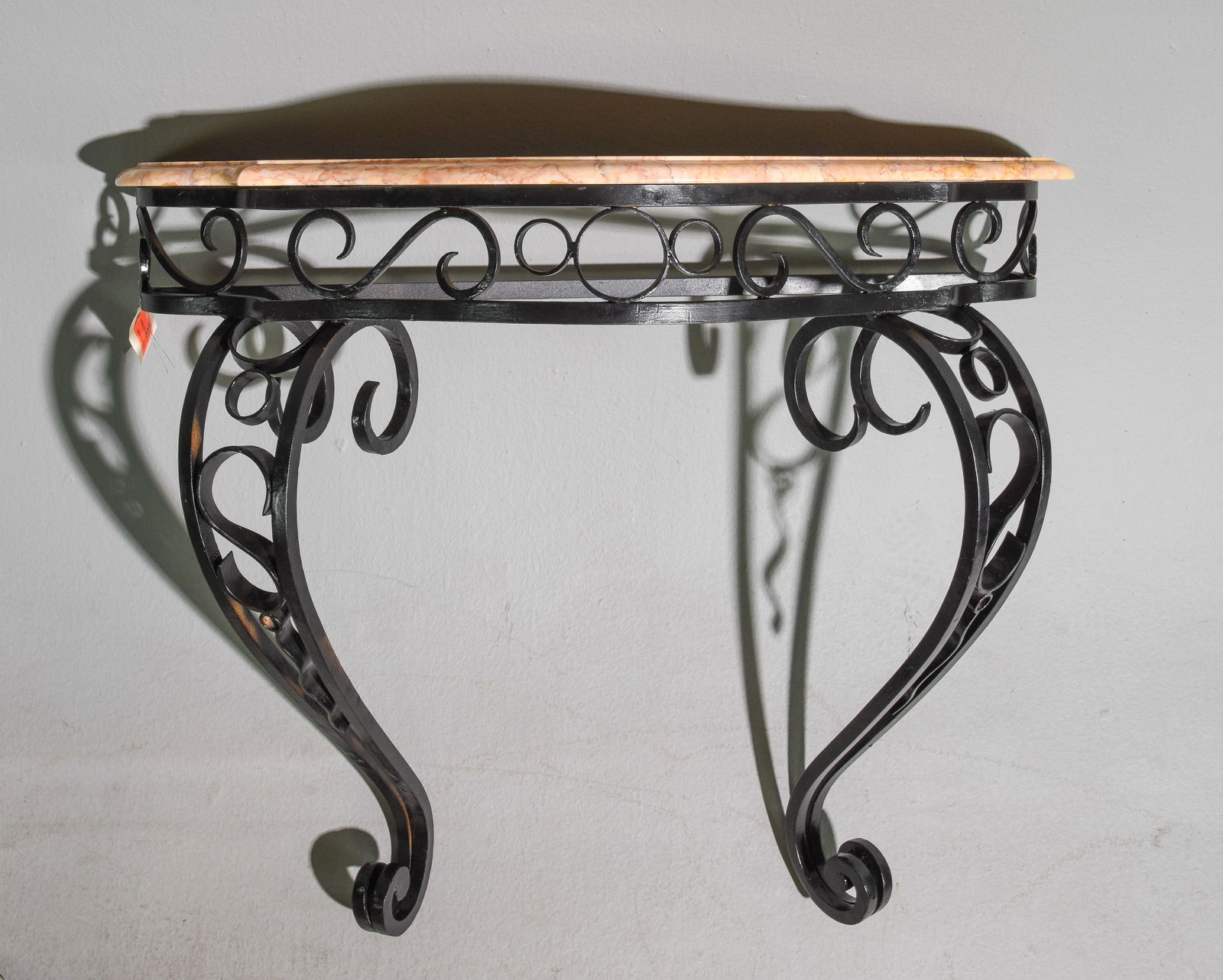 French Iron Marble Top Wall Console (1 of 3)