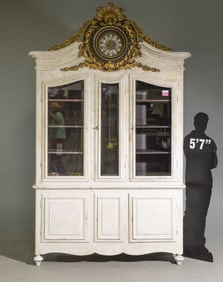 French Regency Style Large Painted Morbier Cupboard