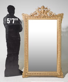 French Louis XVI Style Gold Gilded Framed Mirror