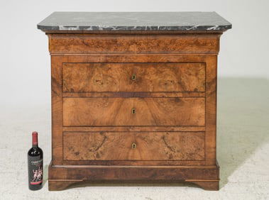 Louis Philippe Style Grey Marble Top 4 Drawer Chest #1