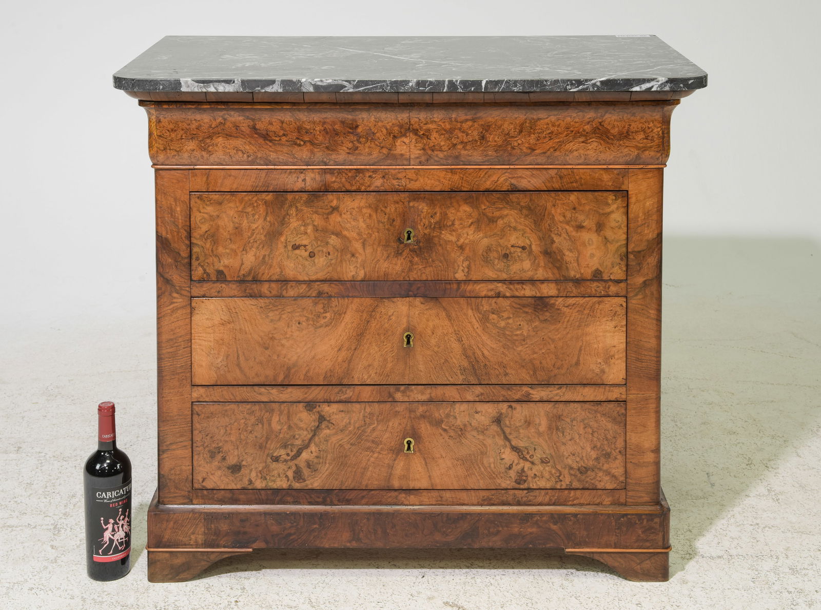Louis Philippe Style Grey Marble Top 4 Drawer Chest #1 (1 of 8)