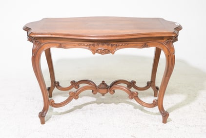 Louis XV Style Carved Stretcher Base Writing Table