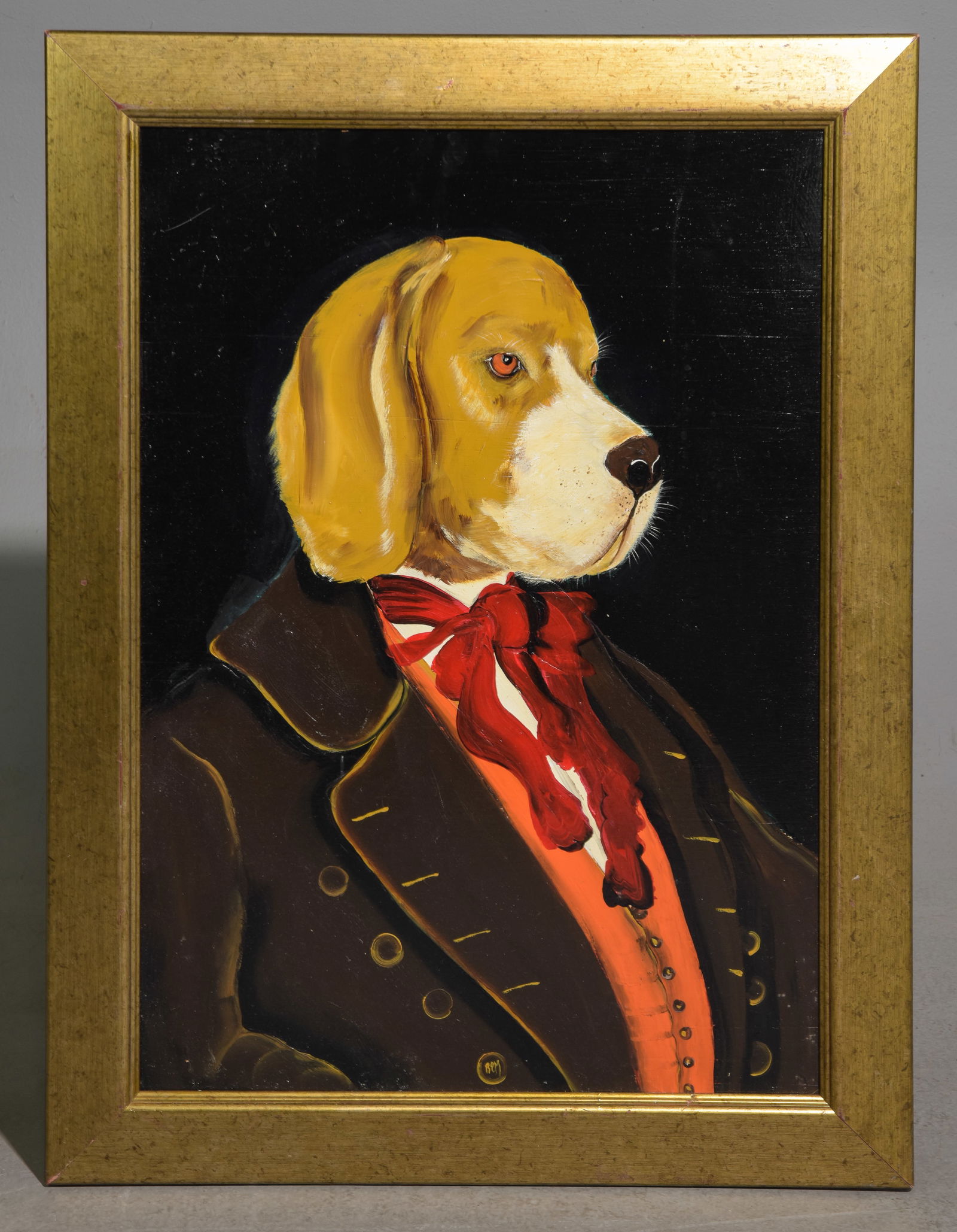 Gold Framed Dapper Dog / Hound Portrait (1 of 4)