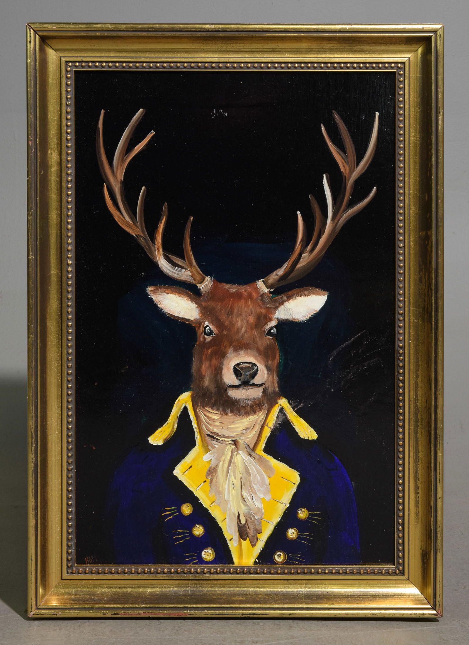 Gold Framed Dapper Stag / Deer Portrait (1 of 4)