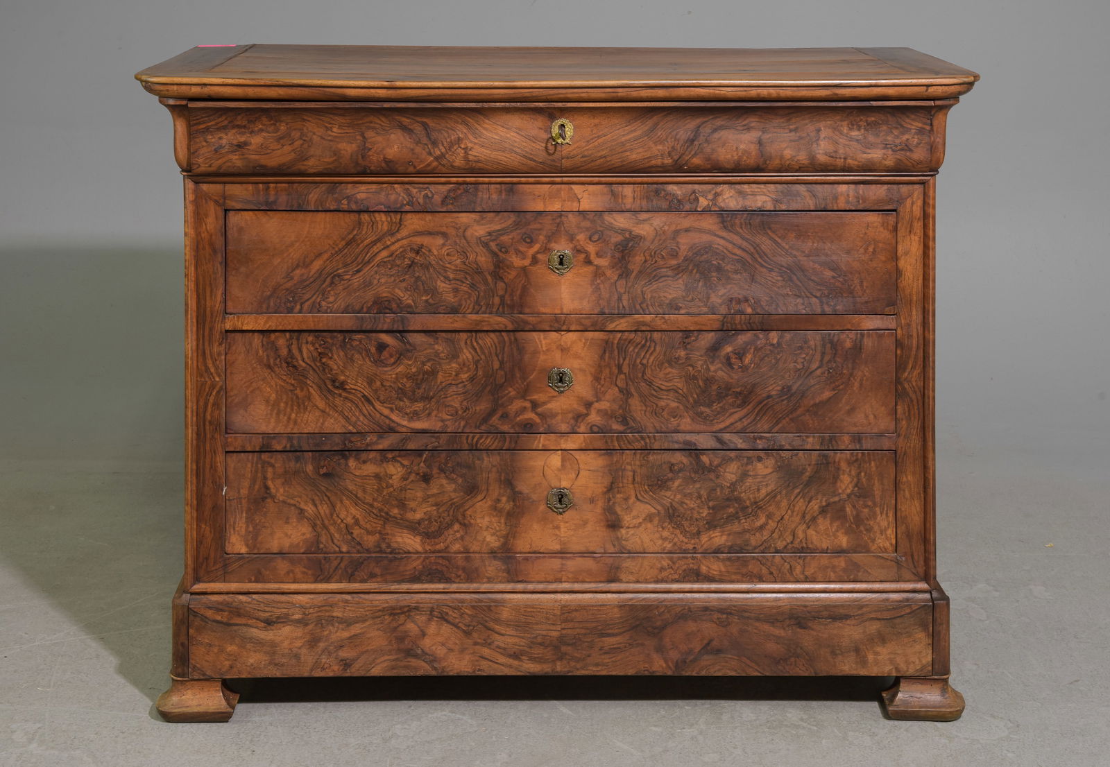 Louis Philippe Style Walnut Five Drawer Chest (1 of 6)