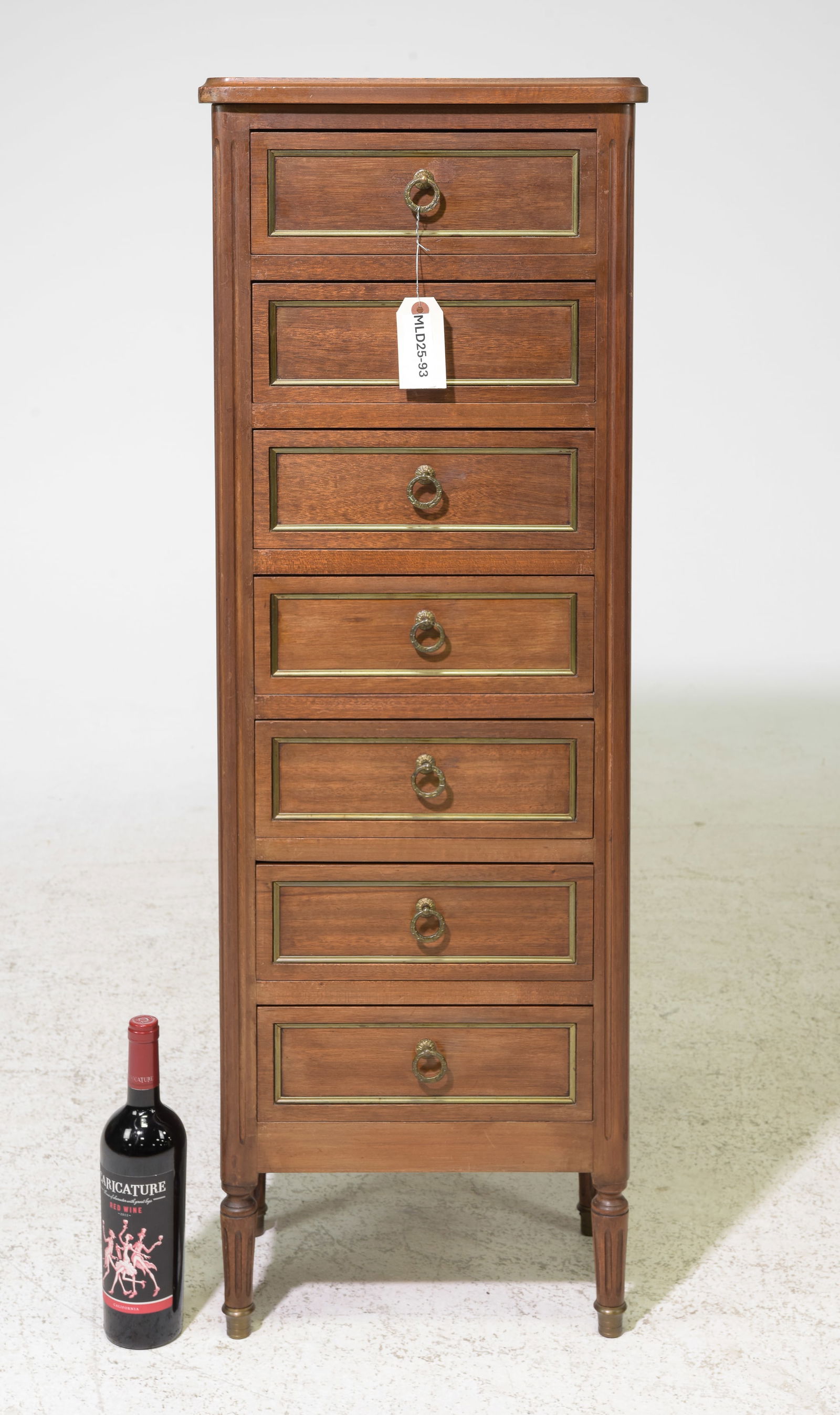 Louis XVI Style Tall Narrow Semaniere / Chest (1 of 7)