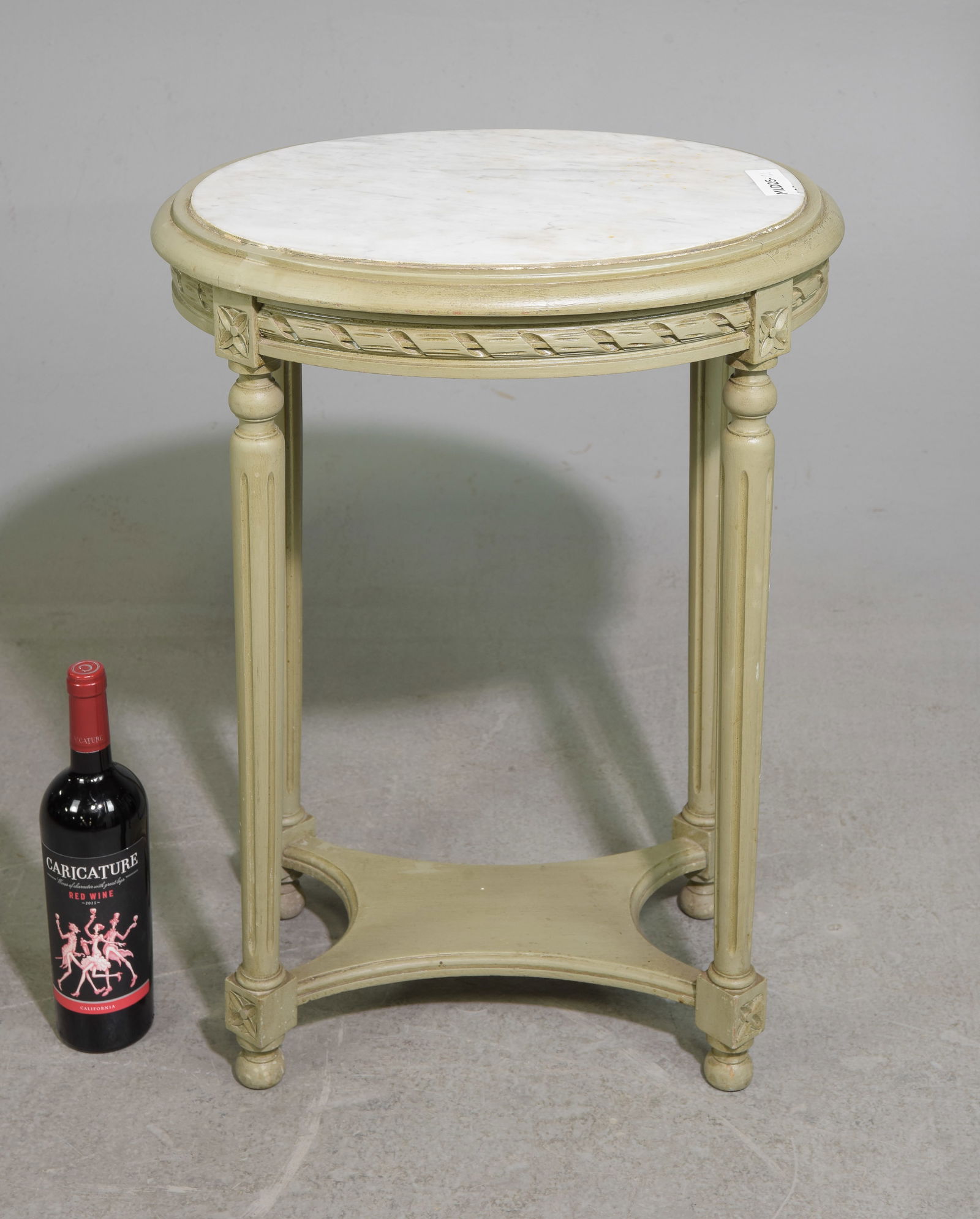 Louis XVI Style Painted Marble Top Occasional Table (1 of 3)