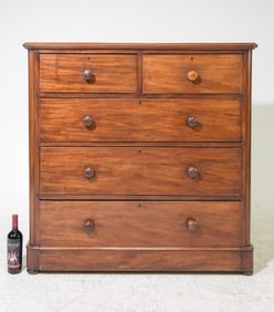 British Mahogany Five Drawer Chest c.1890's