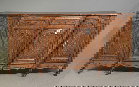 Louis XV / Country French Style Oak Sideboard