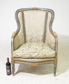 Louis XVI Style Painted Winged Back Arm Chair
