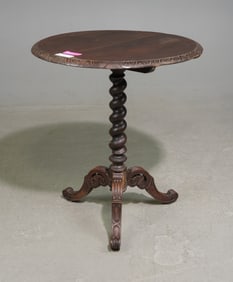 Louis XIII Style Oak French Twist Occasional Table