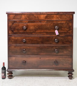 British Mahogany Five Drawer Chest c.1890's