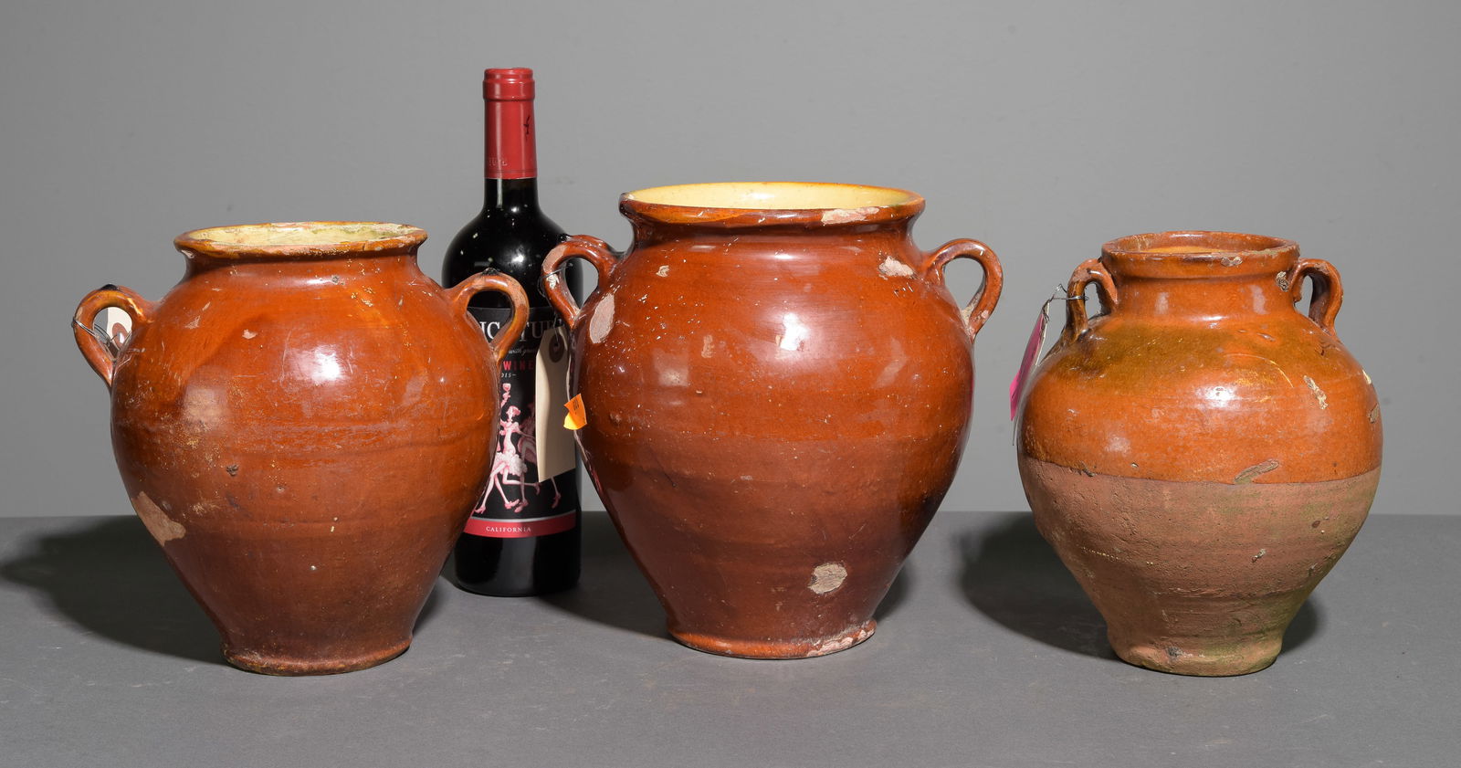 Three French Glazed Terracotta Pots (1 of 6)