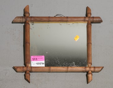 French Petite Faux Bamboo Framed Mirror