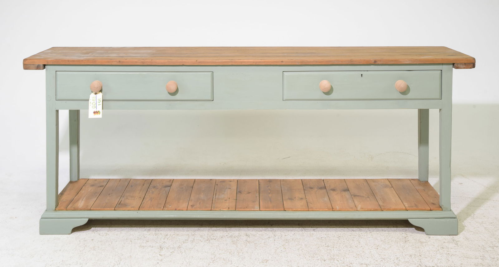 British Pine Painted Base Console with Pot Rack Base (1 of 4)