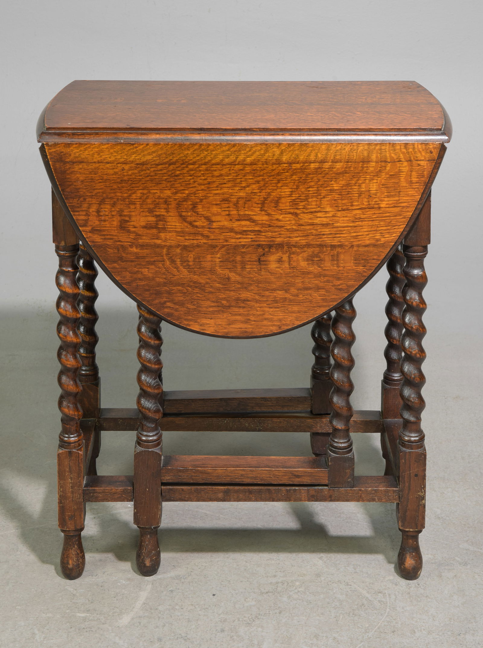 British Oak Barley Twist Drop Leaf Table (1 of 3)