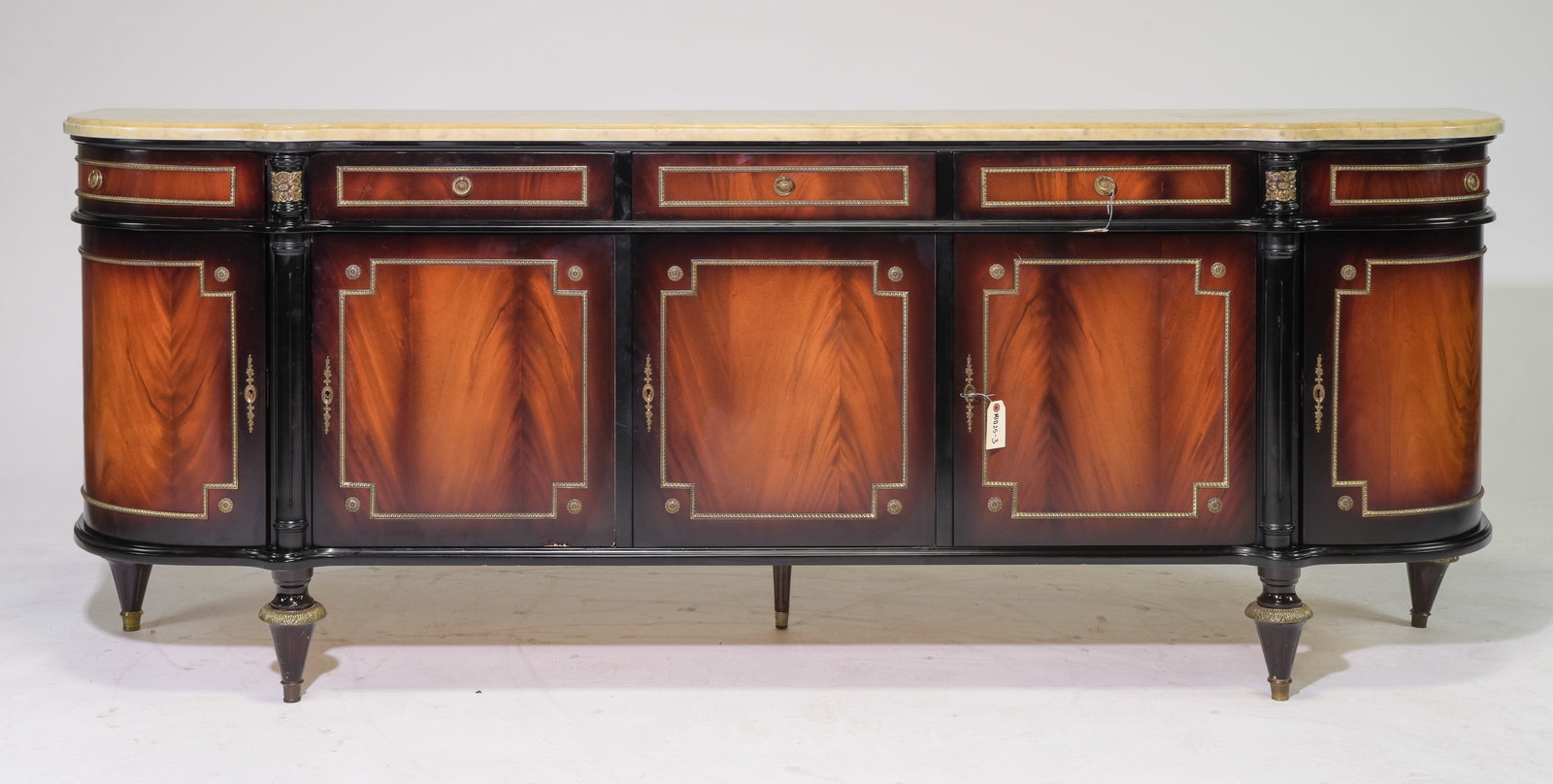 Louis XVI Style Marble Top Sideboard / Enfilade: French Louis XVI Style Marble Top Sideboard / Enfilade - 40 in tall x 104 x 22