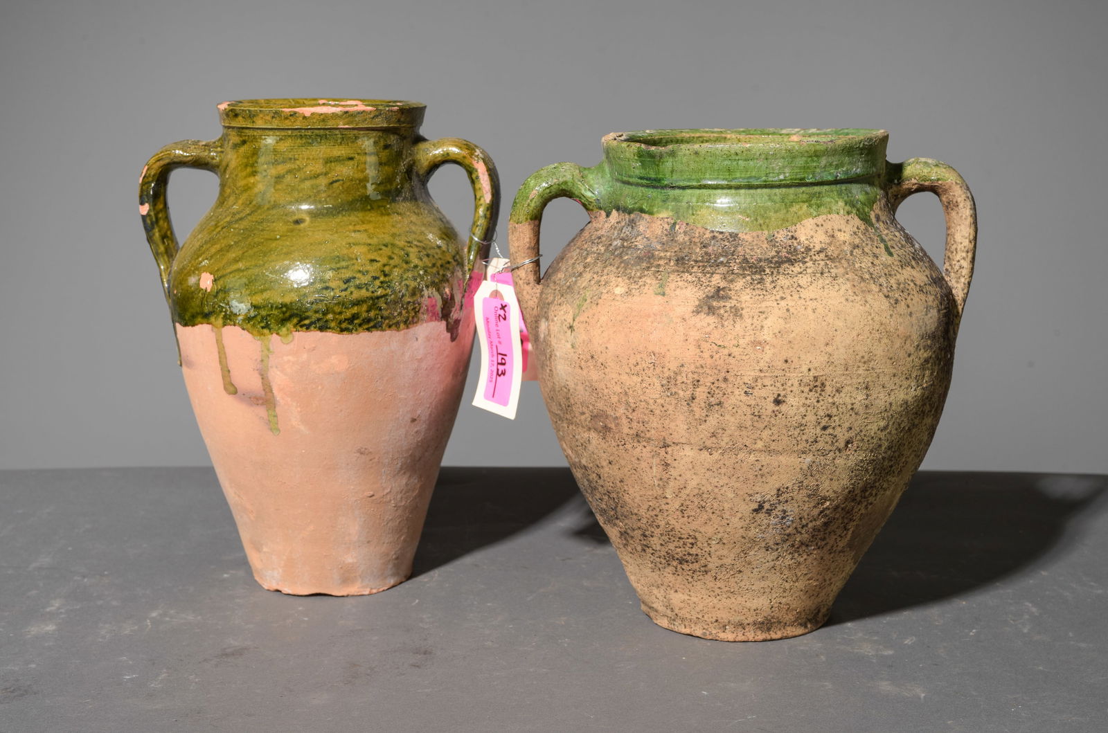 2 French Green Glazed Confit Pots (1 of 5)