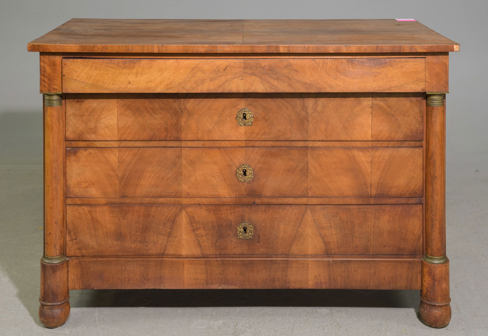 French Empire Style Walnut Four Drawer Chest (1 of 6)