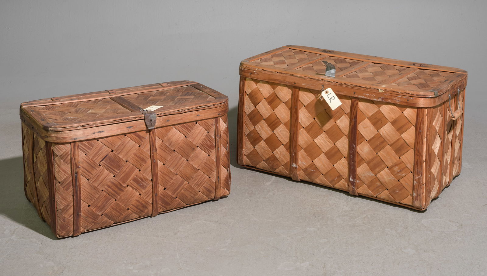 Two Swedish Woven Baskets / Bins (1 of 4)