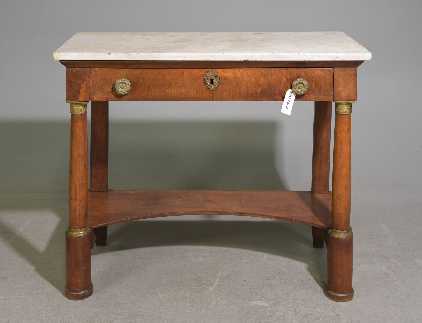 Empire Style Marble Top Hall Table with Drawer (1 of 6)