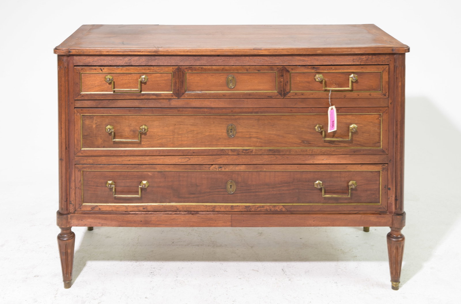 Louis XVI Style Three Drawer Chest c.1920's: French Louis XVI Style Three Drawer Chest c.1920's-30's - 32.5 in tall x 45 x 18