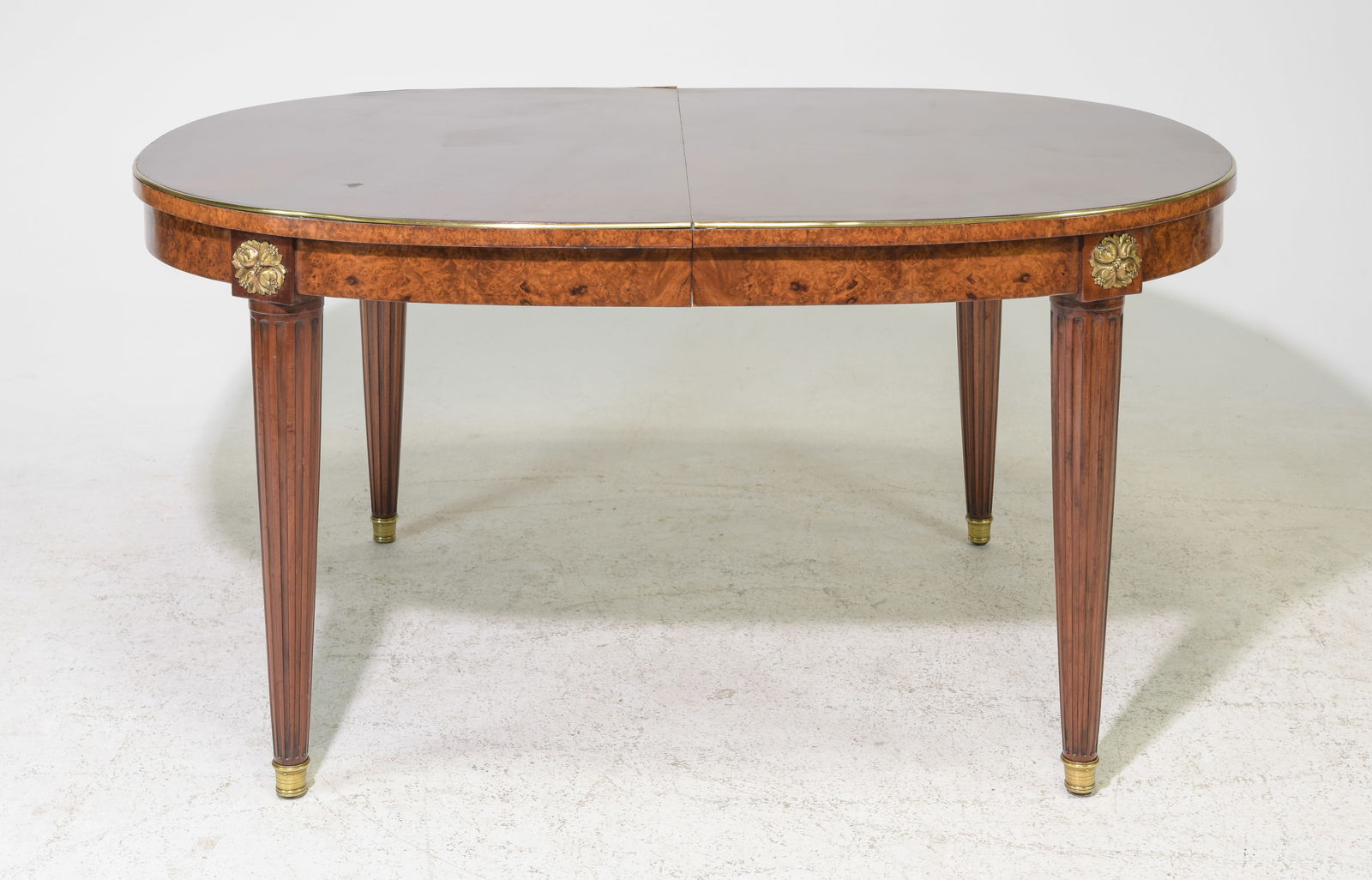 Louis XVI Style Burled Walnut Oval Dining Table (1 of 5)