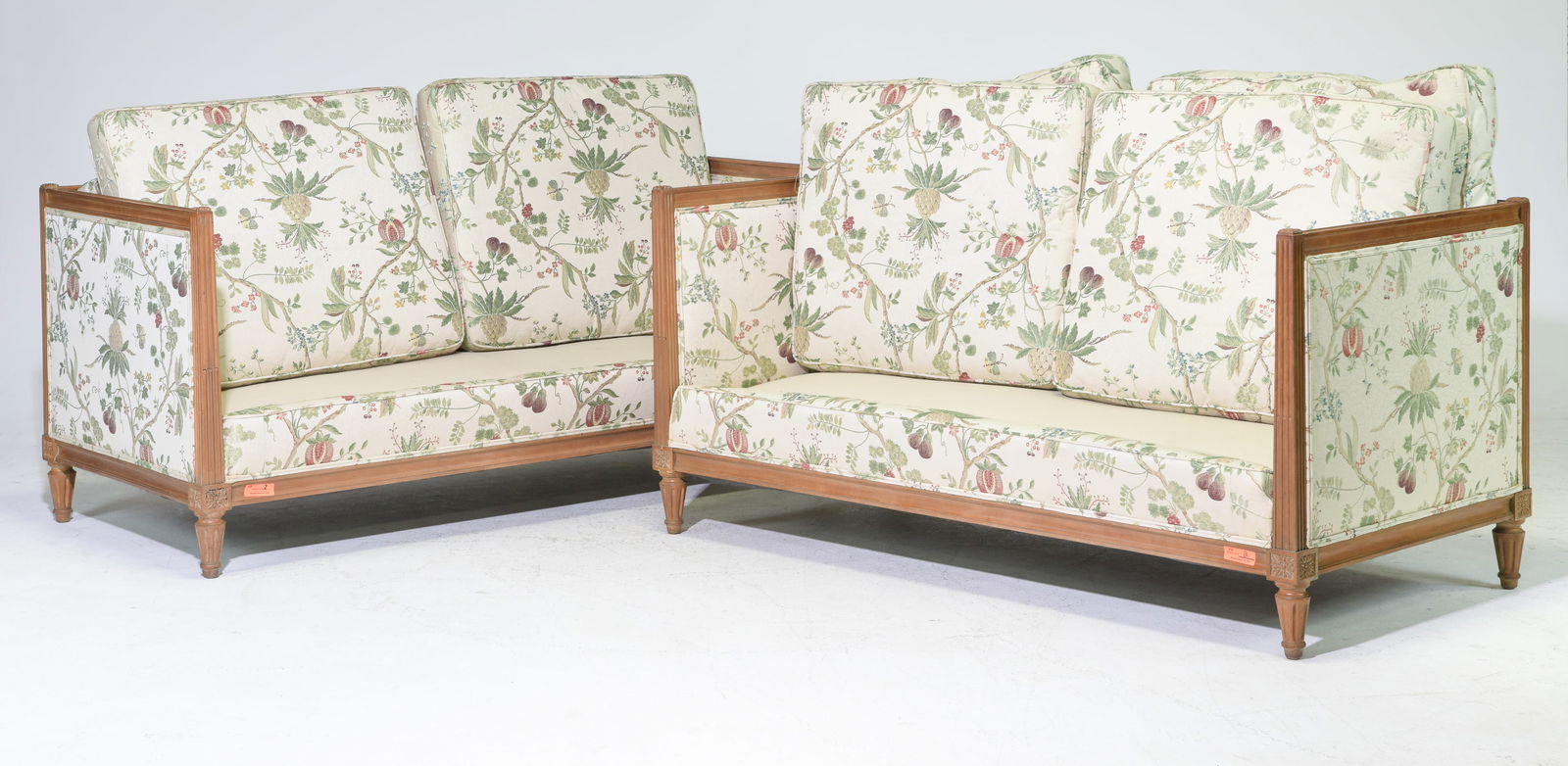 2 Louis XVI Style "Tuxedo" Loveseats / 2 Seater Sofas: 2 Louis XVI Style "Tuxedo" Loveseats / 2 Seater Sofas - 30 in tall x 66 x 32 each with a seat height of 18 inches