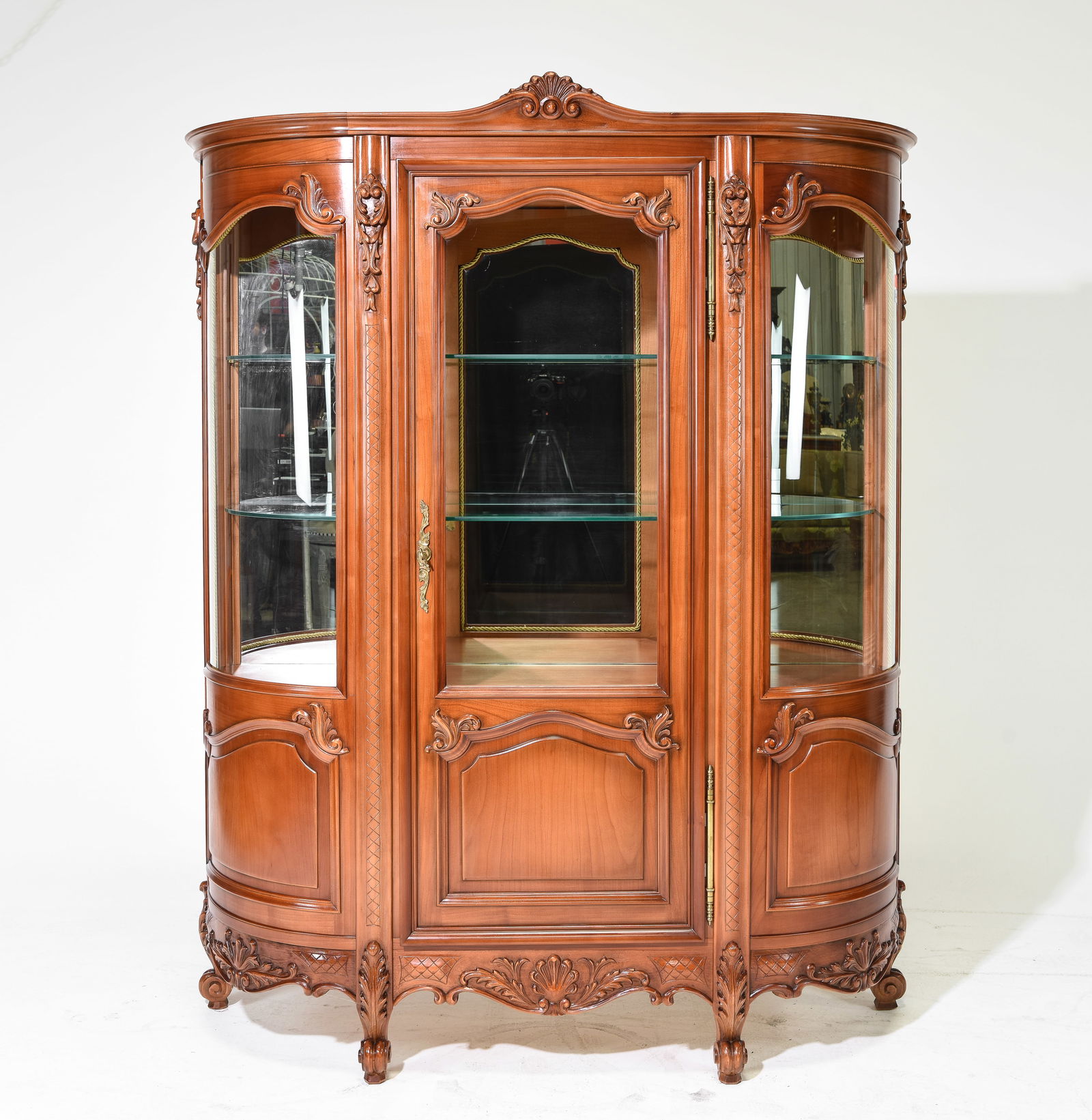 Louis XV Style Mirror Back Showcase / Display Cabinet (1 of 9)