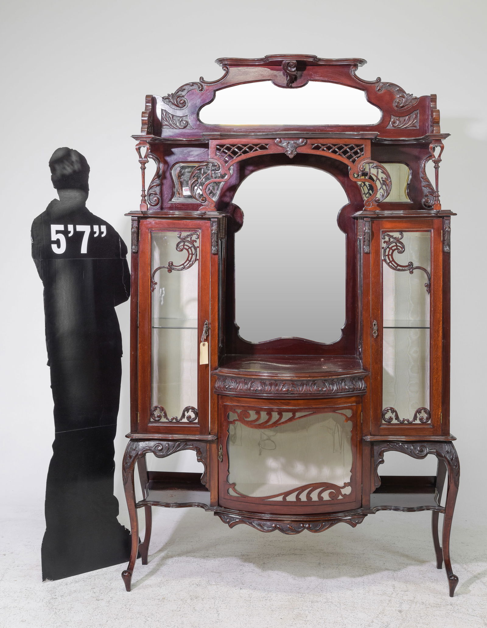 British Victorian Style Mahogany Mirror Back Etagere (1 of 7)