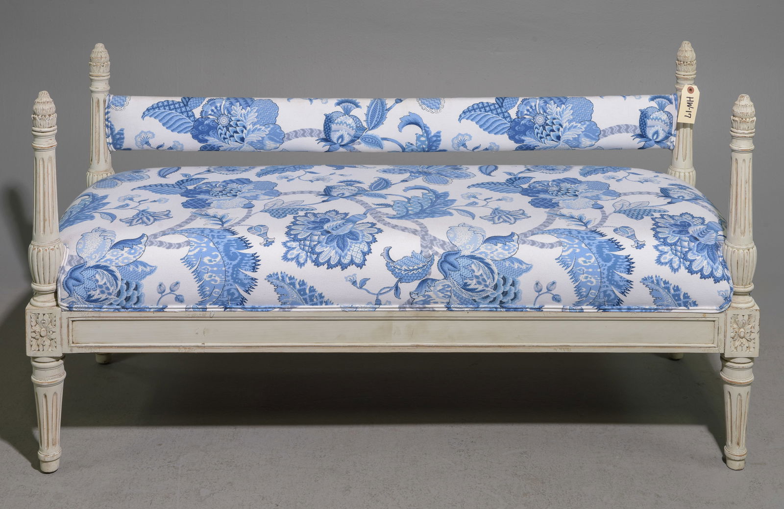 Louis XVI Style Upholstered Window / Hall Bench (1 of 5)