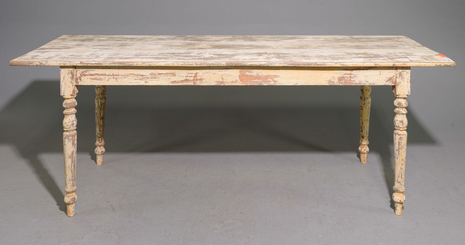 French Rustic Painted Farmhouse Table with Turned Legs (1 of 5)