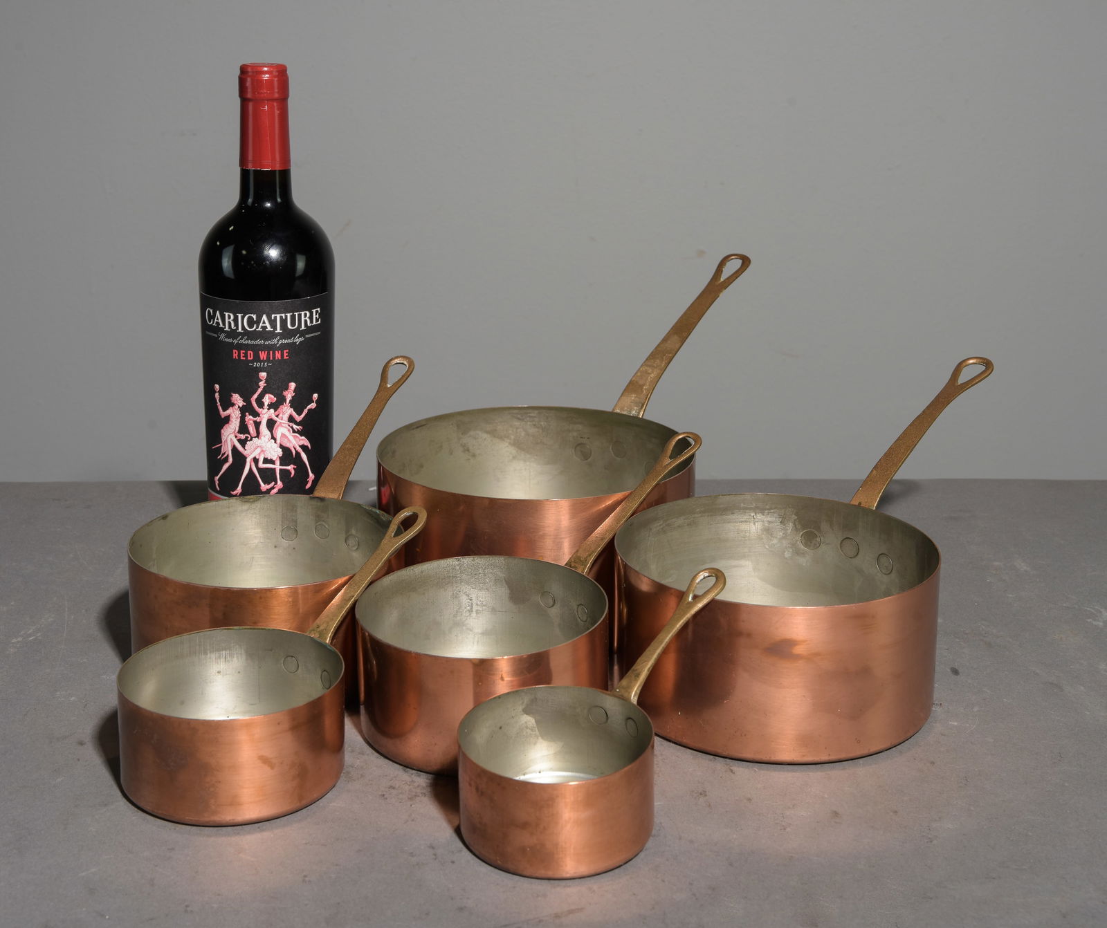 6 French Graduated Copper Sauce Pans (1 of 4)