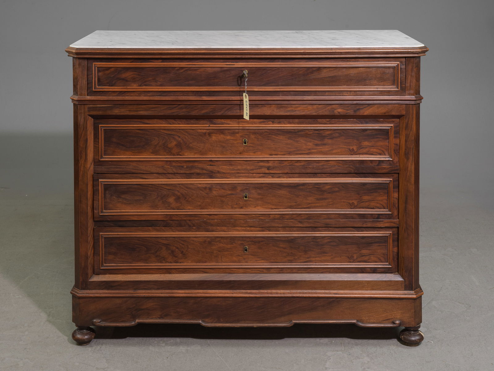 French Mahogany White Marble Top Chest (1 of 6)