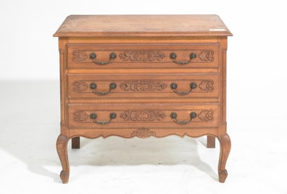 Louis XV Style Oak 3 Drawer Occasional Chest