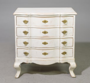 Scandinavian Painted Oak Four Drawer Chest