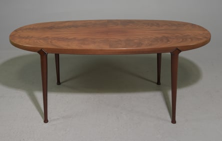 Danish Mahogany Tall Oval Coffee / Cocktail Table