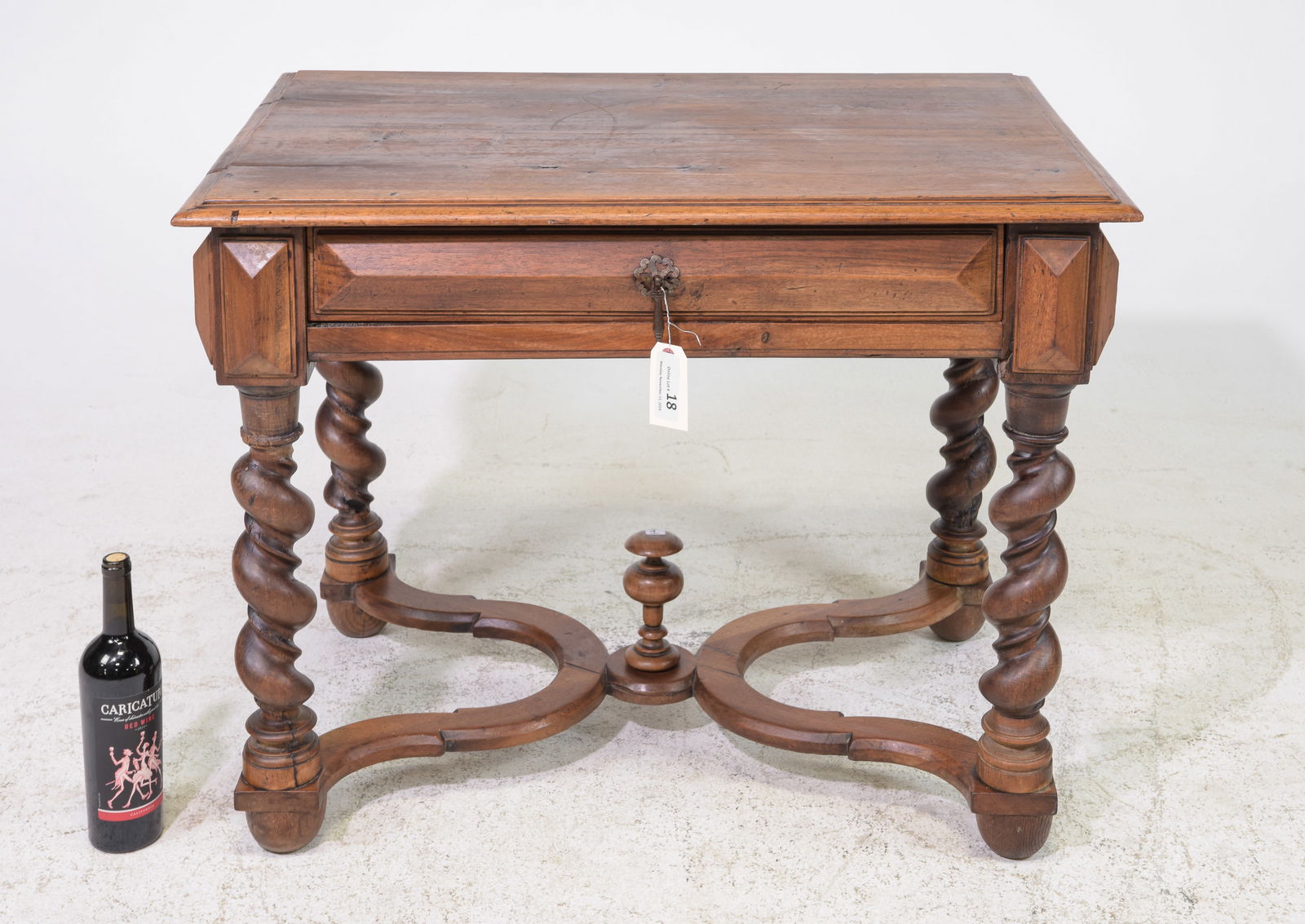 Louis XIII Style French Twist Walnut Table c.1900 (1 of 7)