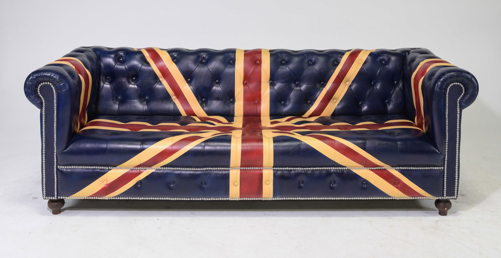 Union Jack Leather Button Tufted Sofa (1 of 6)