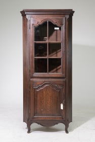 French Regency Style Oak Corner Cabinet