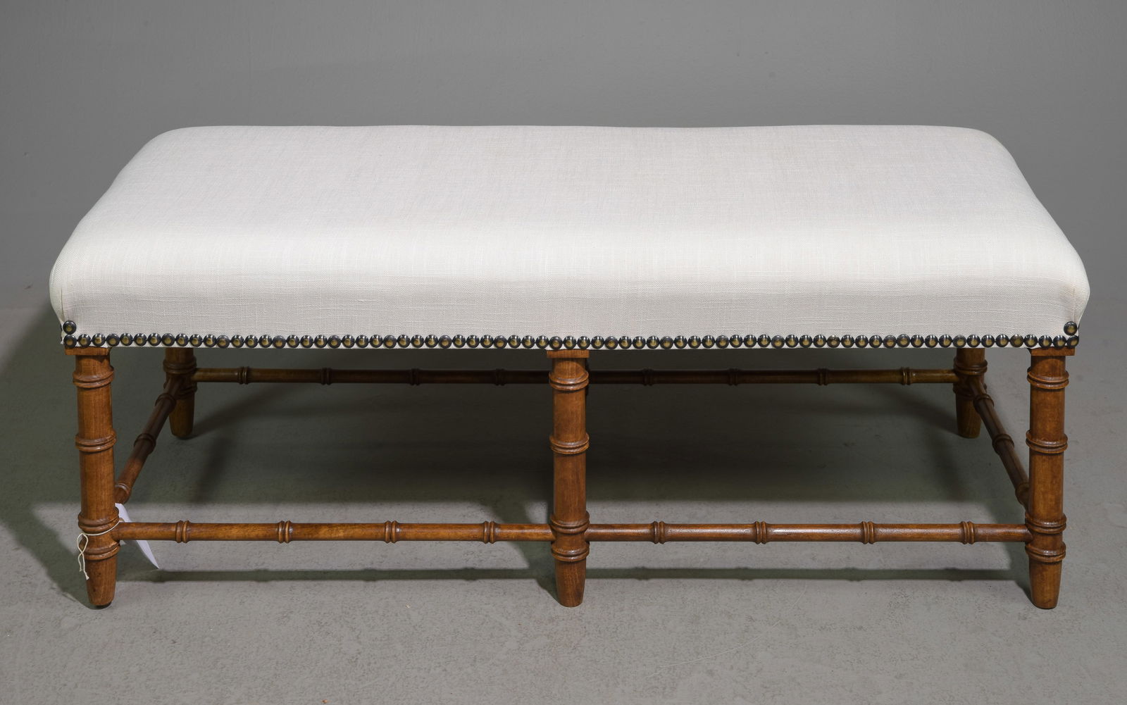 Faux Bamboo Upholstered Hall / Window Bench #1 (1 of 3)