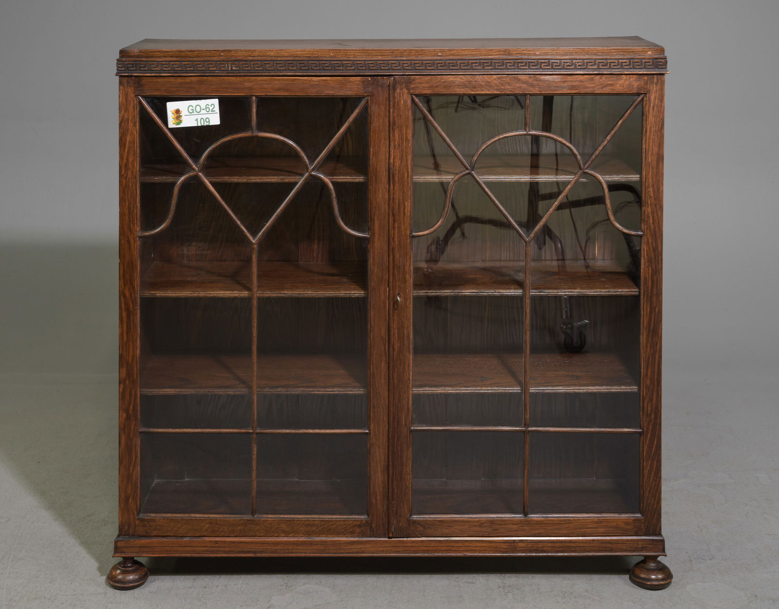 British Oak Double Door Display Cabinet (1 of 6)