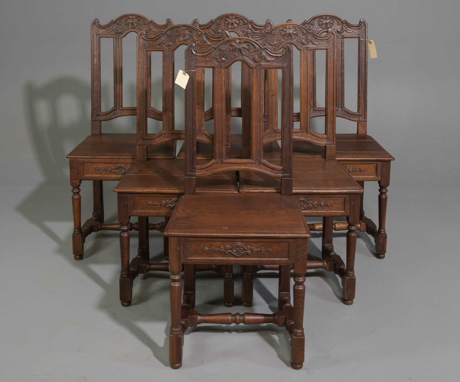 French Provincial Set of 6 Oak Dining Chairs (1 of 4)
