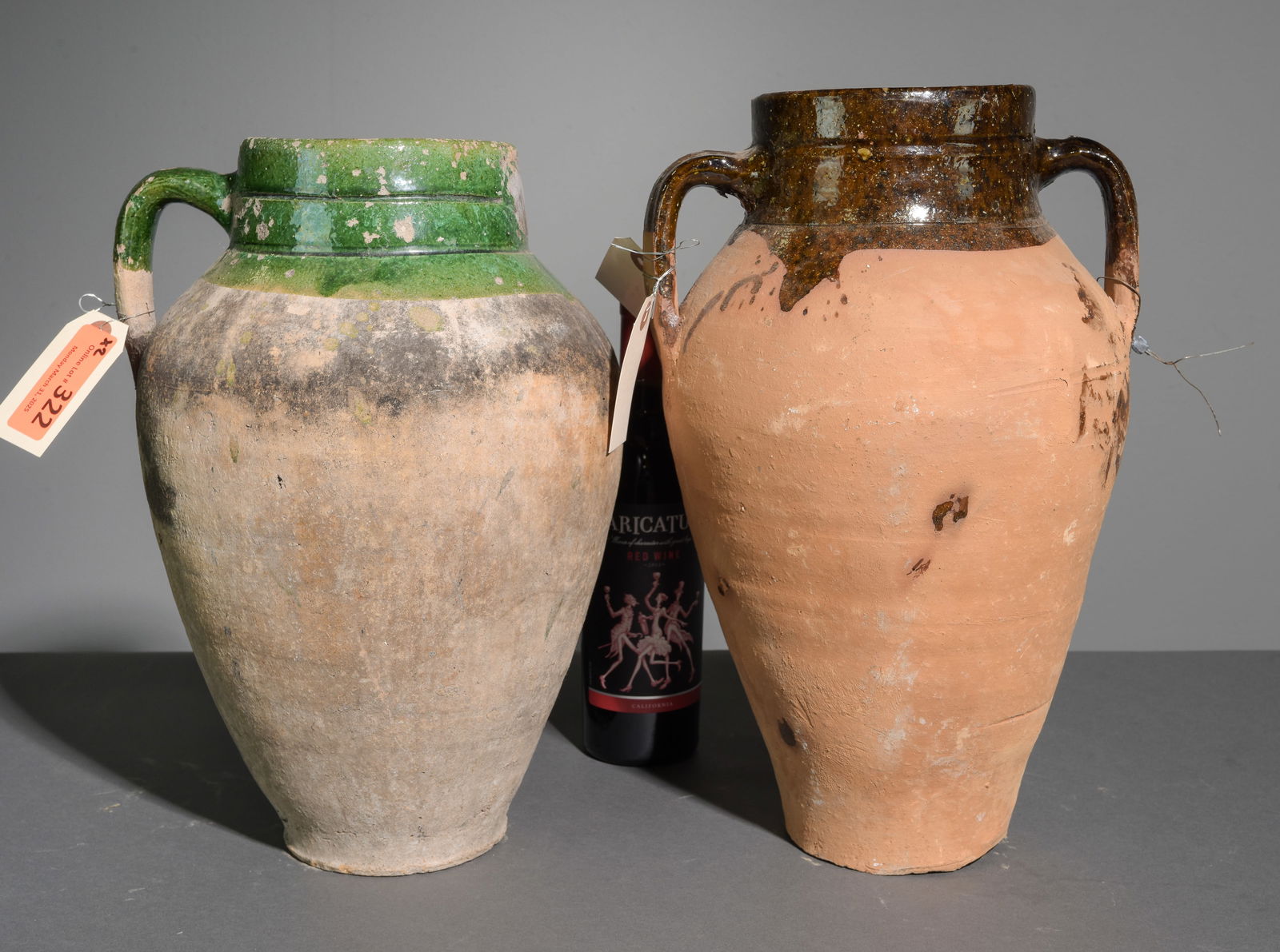 2 Terracotta Glazed Top Olive Jars #2 (1 of 6)